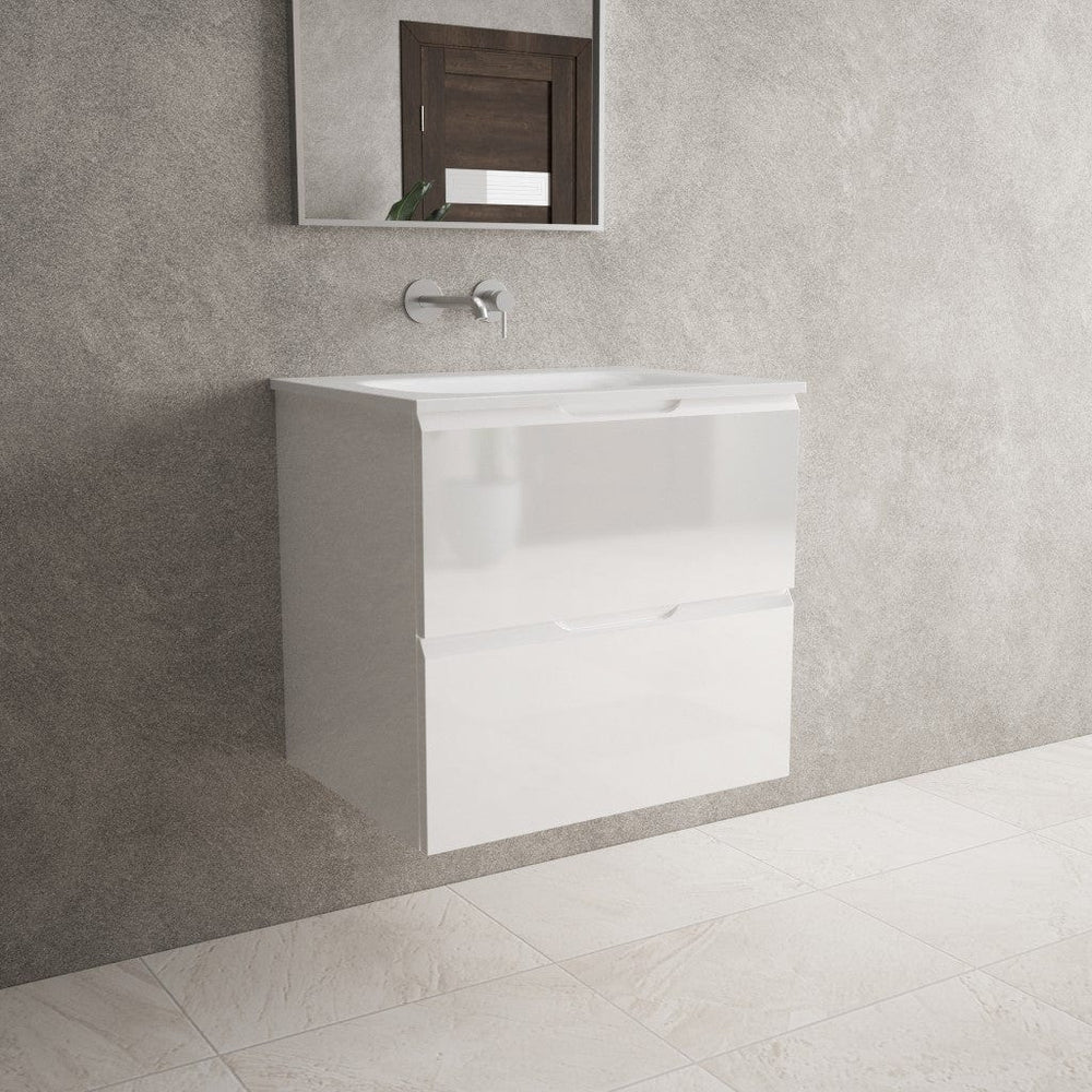 Tasca Two Drawer Vanity Unit With Beyondstone Basin - Gloss White 600mm