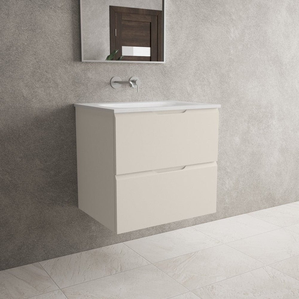Tasca Two Drawer Vanity Unit With Beyondstone Basin - Matt Cashmere 600mm