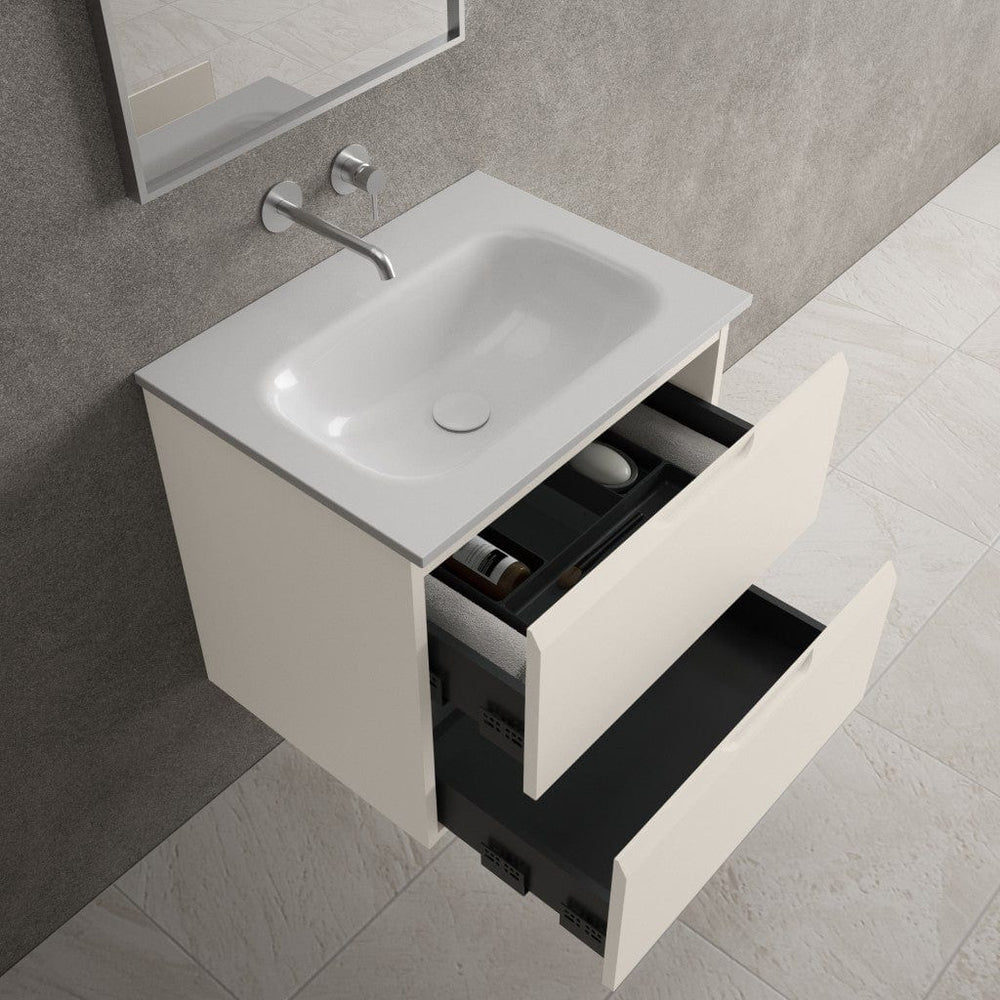 Tasca Two Drawer Vanity Unit With Beyondstone Basin - Matt Cashmere 600mm
