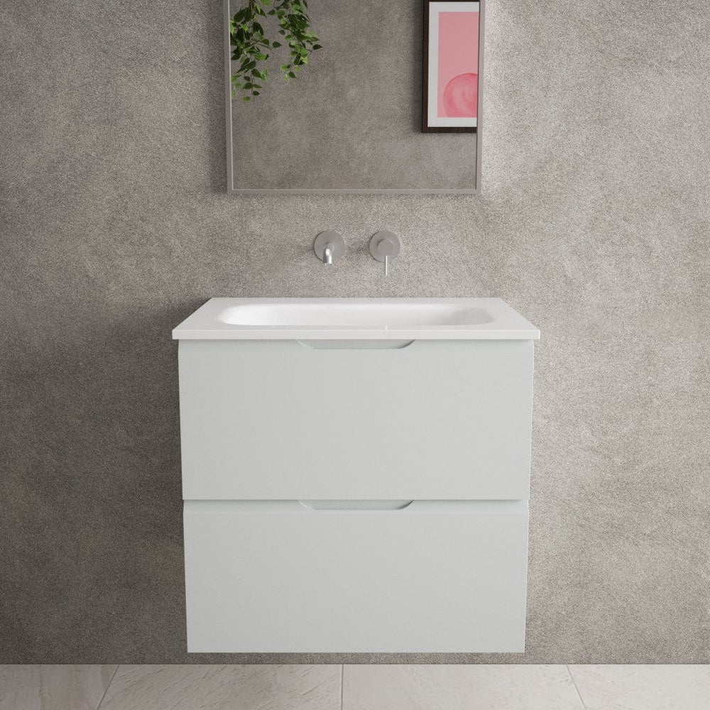 Tasca Two Drawer Vanity Unit With Beyondstone Basin - Matt Dove 600mm