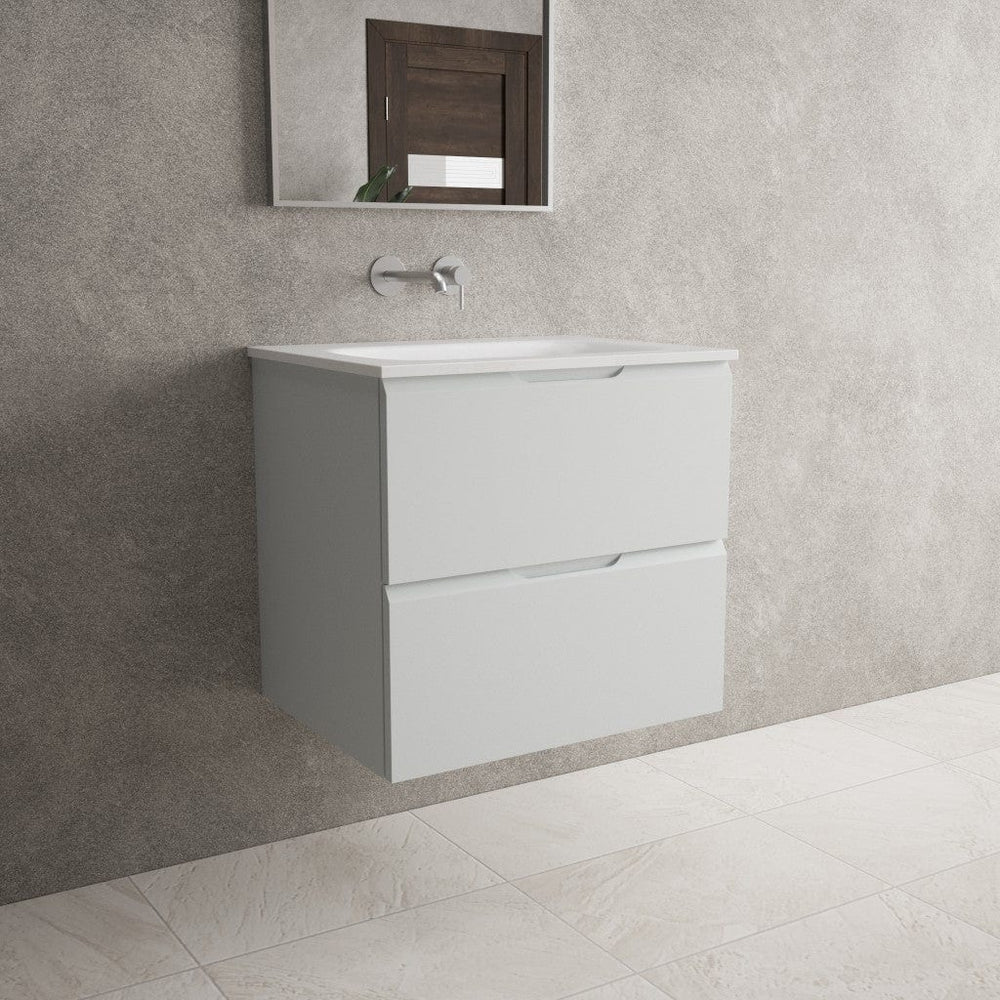 Tasca Two Drawer Vanity Unit With Beyondstone Basin - Matt Dove 600mm