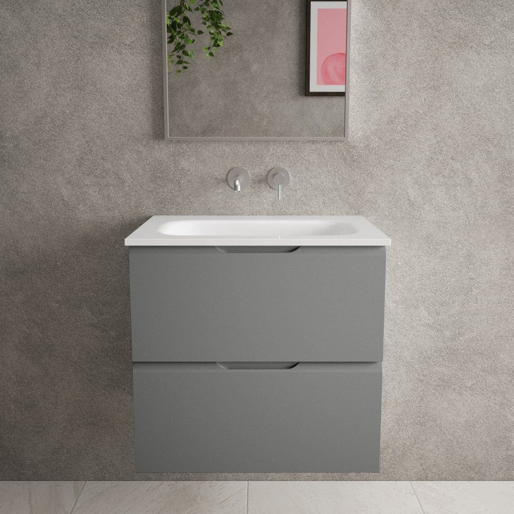 Tasca Two Drawer Vanity Unit With Beyondstone Basin - Matt Dust 600mm