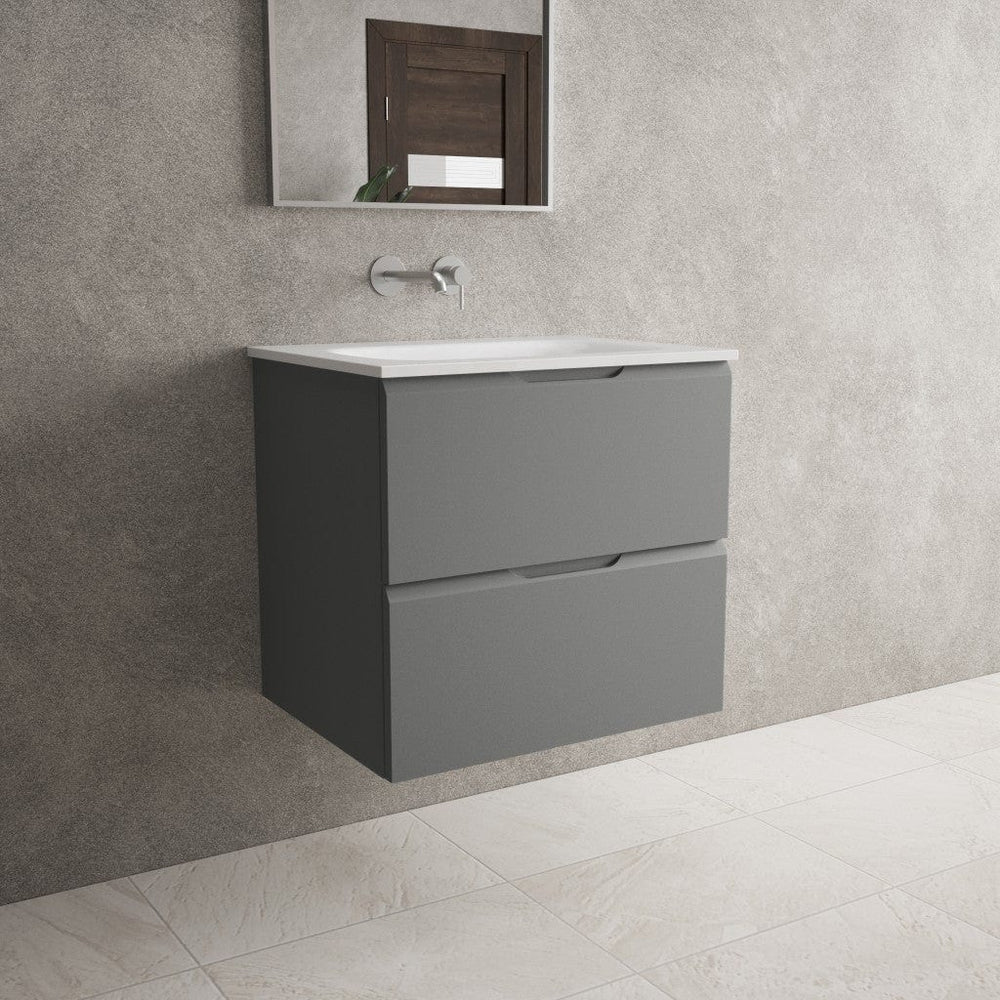 Tasca Two Drawer Vanity Unit With Beyondstone Basin - Matt Dust 600mm