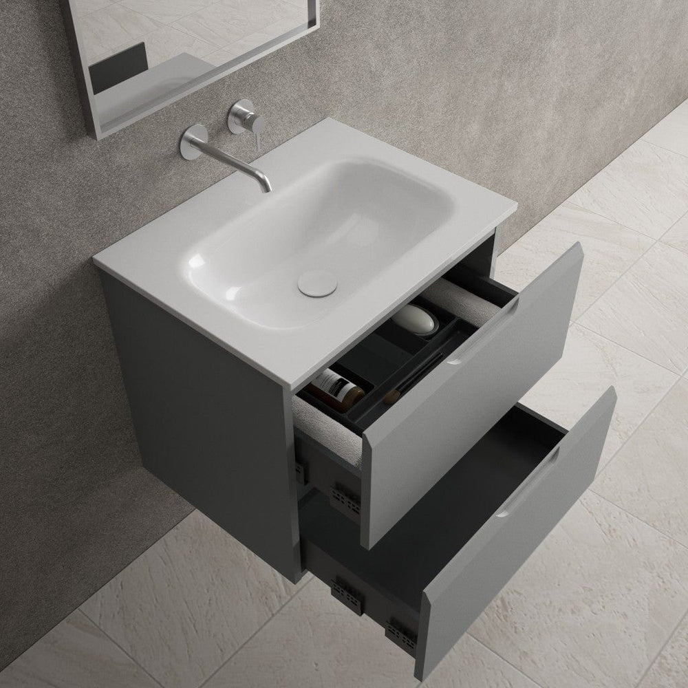 Tasca Two Drawer Vanity Unit With Beyondstone Basin - Matt Dust 600mm