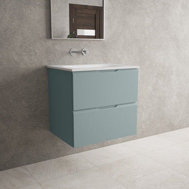 Tasca Two Drawer Vanity Unit With Beyondstone Basin - Matt Fjord 600mm