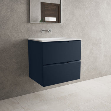 Tasca Two Drawer Vanity Unit With Beyondstone Basin - Matt Indigo 600mm