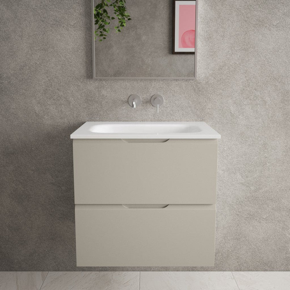 Tasca Two Drawer Vanity Unit With Beyondstone Basin - Matt Stone 600mm