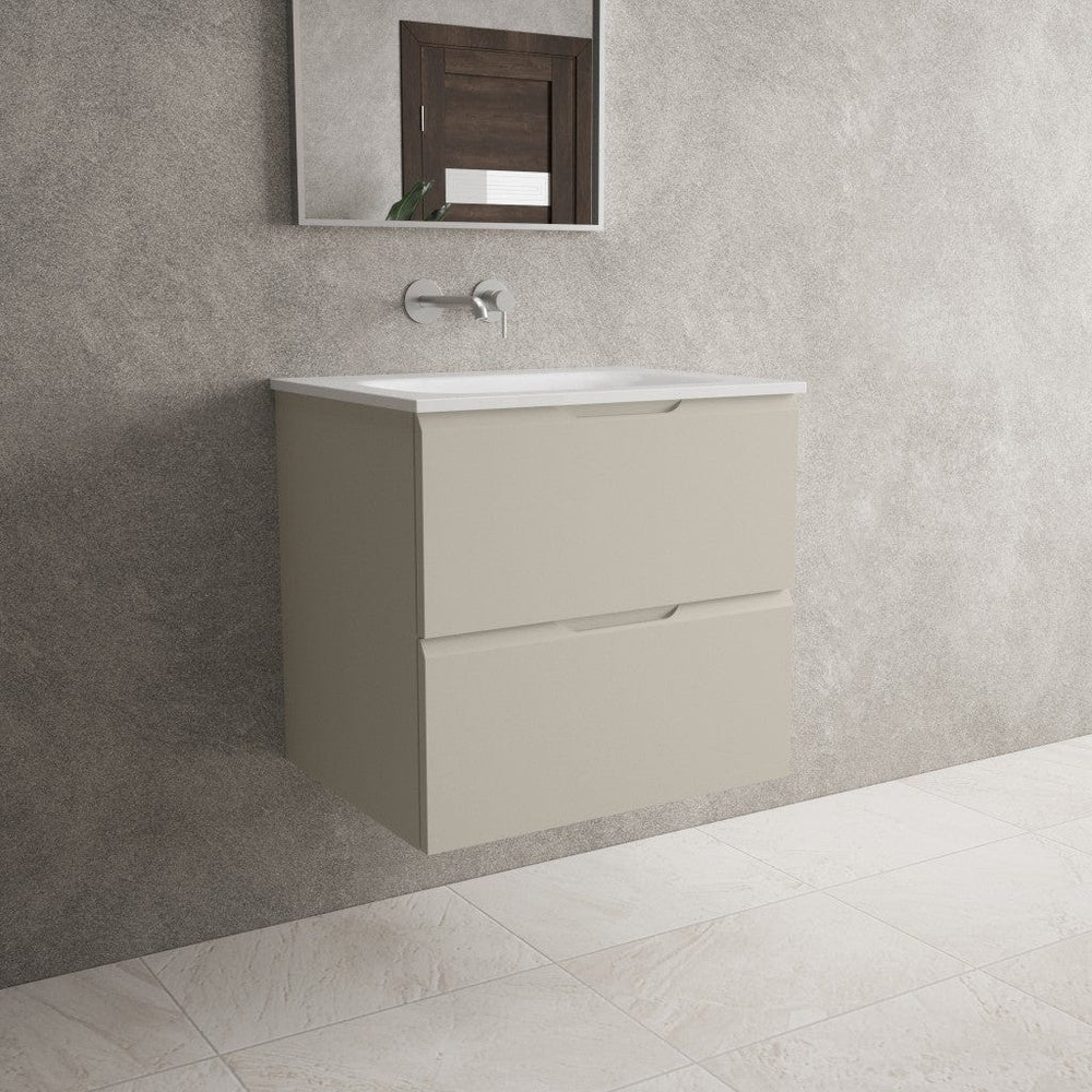 Tasca Two Drawer Vanity Unit With Beyondstone Basin - Matt Stone 600mm
