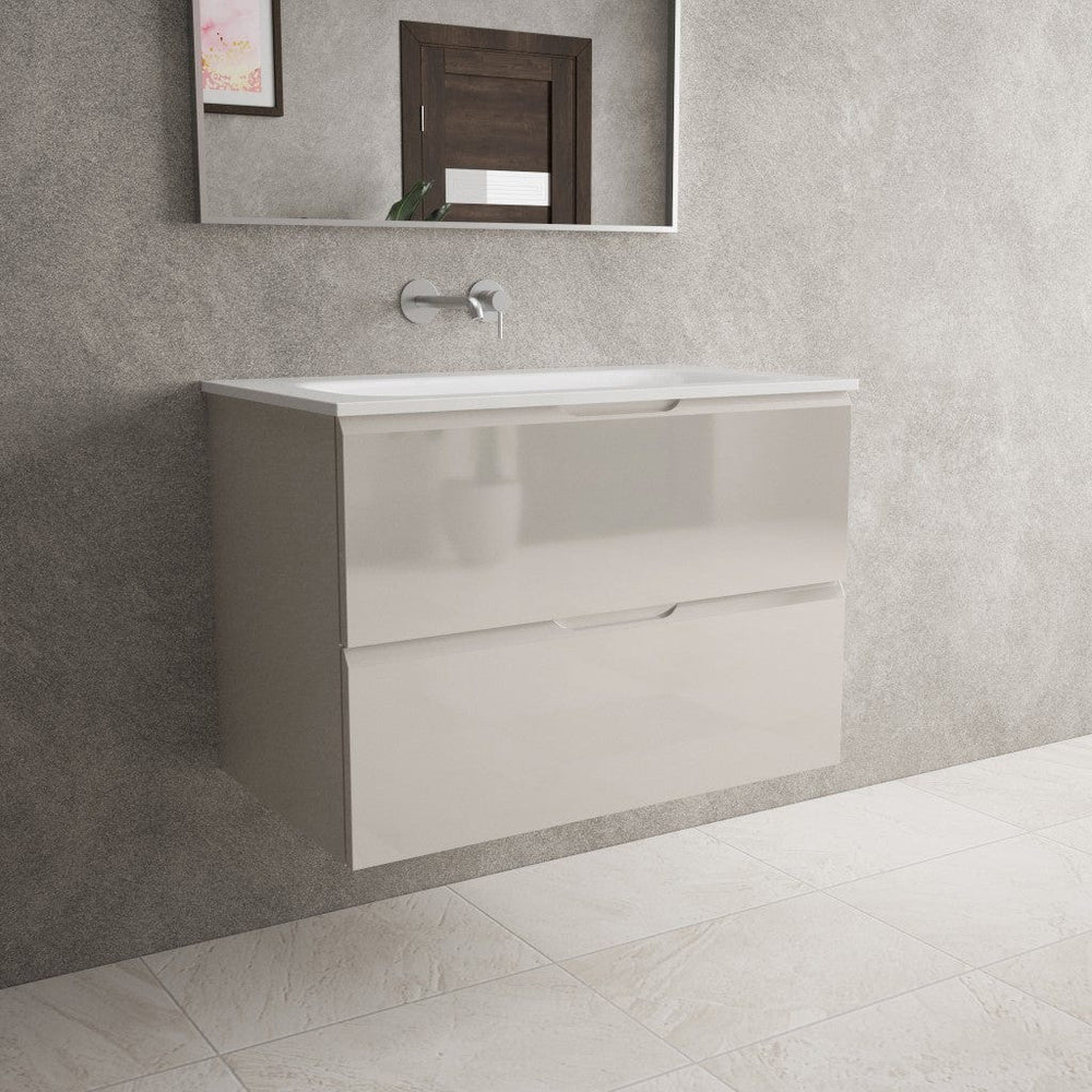 Tasca Two Drawer Vanity Unit  With Beyondstone Basin - Gloss Cashmere 800mm