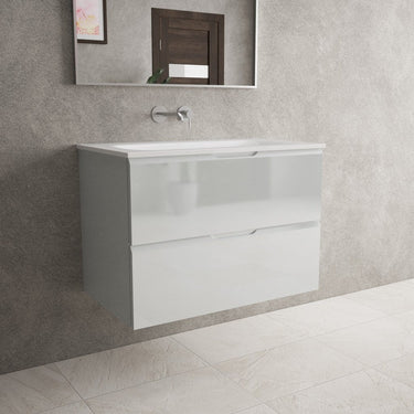 Tasca Two Drawer Vanity Unit  With Beyondstone Basin - Gloss Dove 800mm