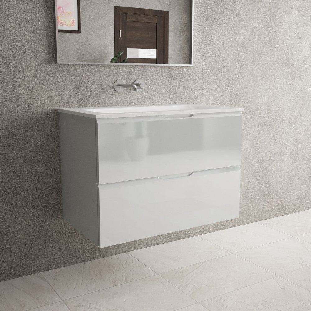 Tasca Two Drawer Vanity Unit  With Beyondstone Basin - Gloss Dove 800mm