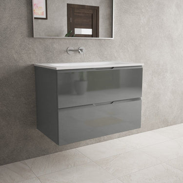 Tasca Two Drawer Vanity Unit  With Beyondstone Basin - Gloss Dust 800mm
