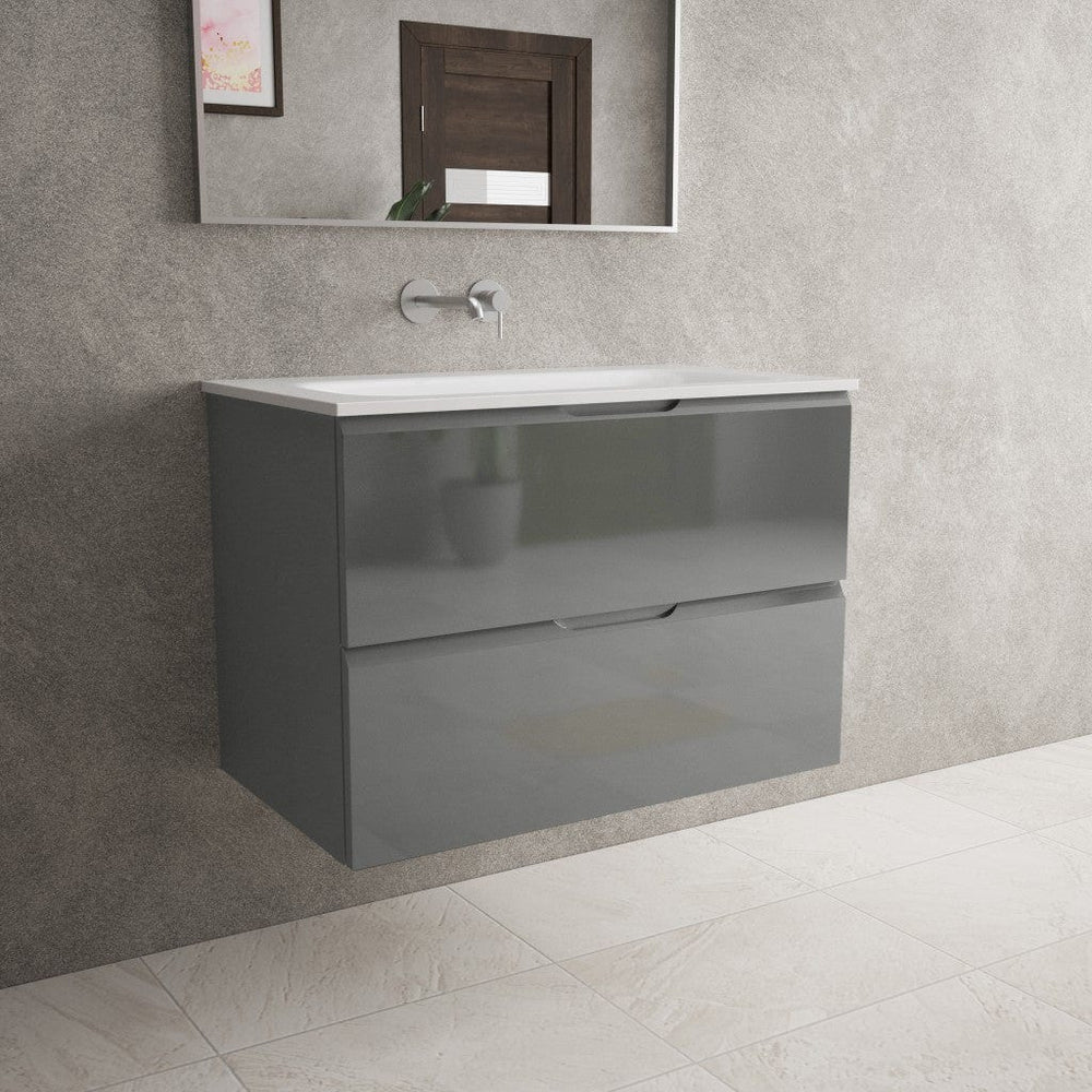 Tasca Two Drawer Vanity Unit  With Beyondstone Basin - Gloss Dust 800mm