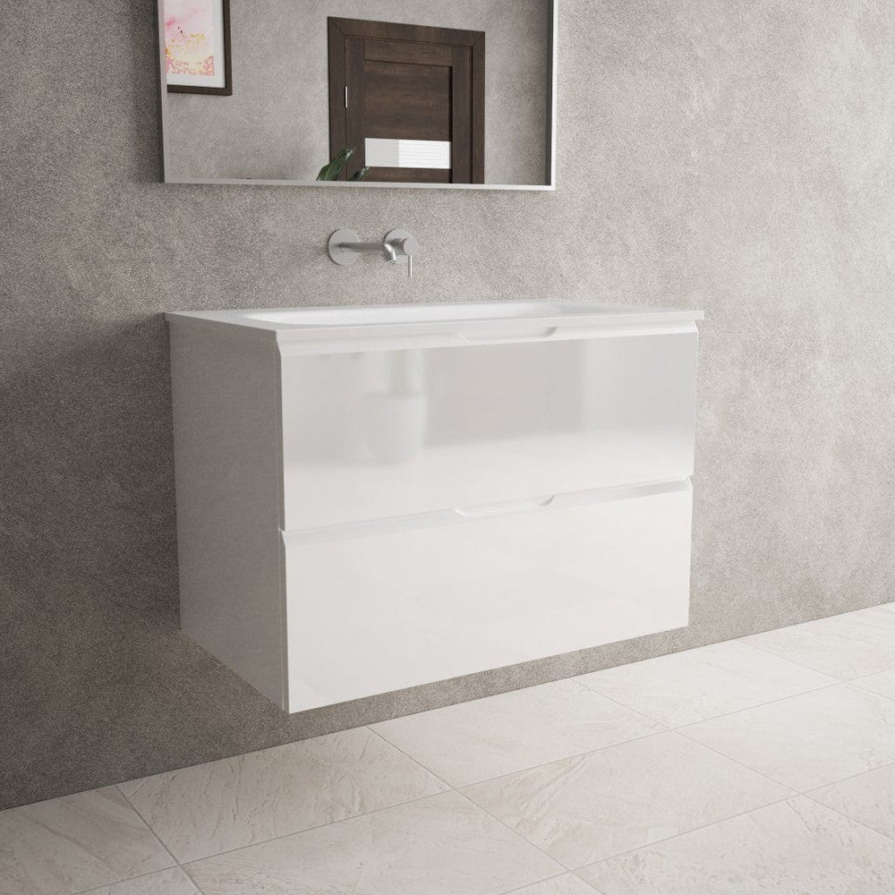 Tasca Two Drawer Vanity Unit  With Beyondstone Basin - Gloss White 800mm