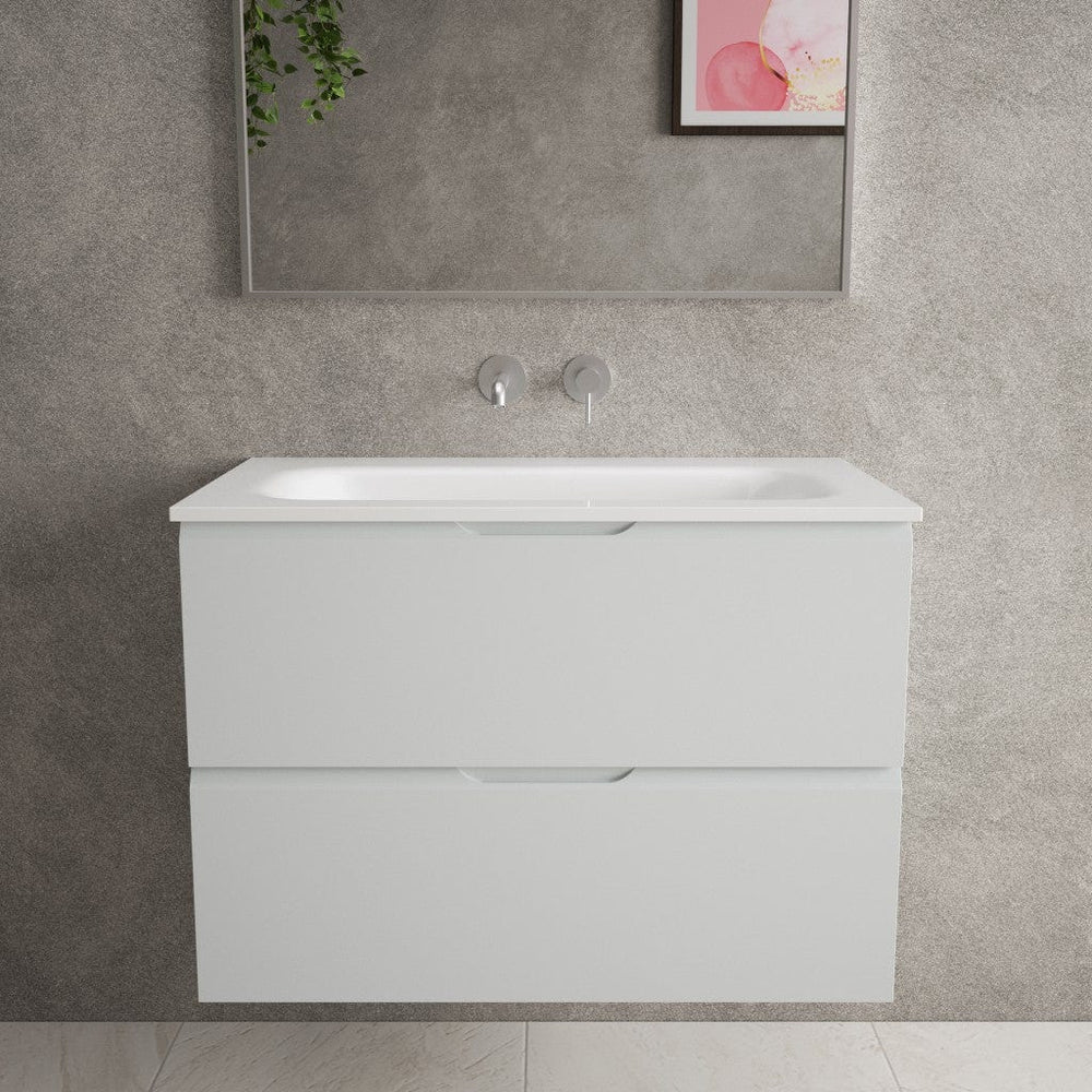 Tasca Two Drawer Vanity Unit  With Beyondstone Basin - Matt Dove 800mm