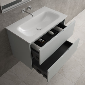 Tasca Two Drawer Vanity Unit  With Beyondstone Basin - Matt Dove 800mm