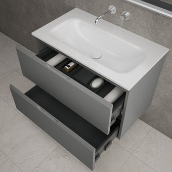 Tasca Two Drawer Vanity Unit  With Beyondstone Basin - Matt Dust 800mm