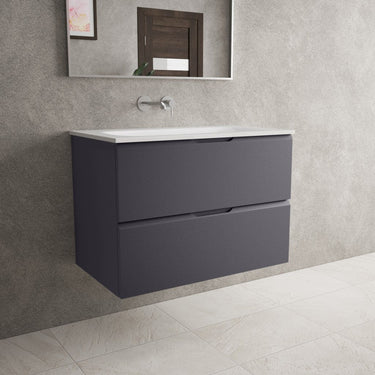 Tasca Two Drawer Vanity Unit  With Beyondstone Basin - Matt Graphite 800mm