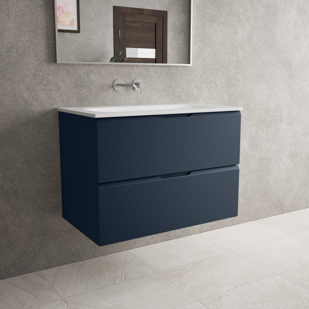Tasca Two Drawer Vanity Unit  With Beyondstone Basin - Matt Indigo 800mm