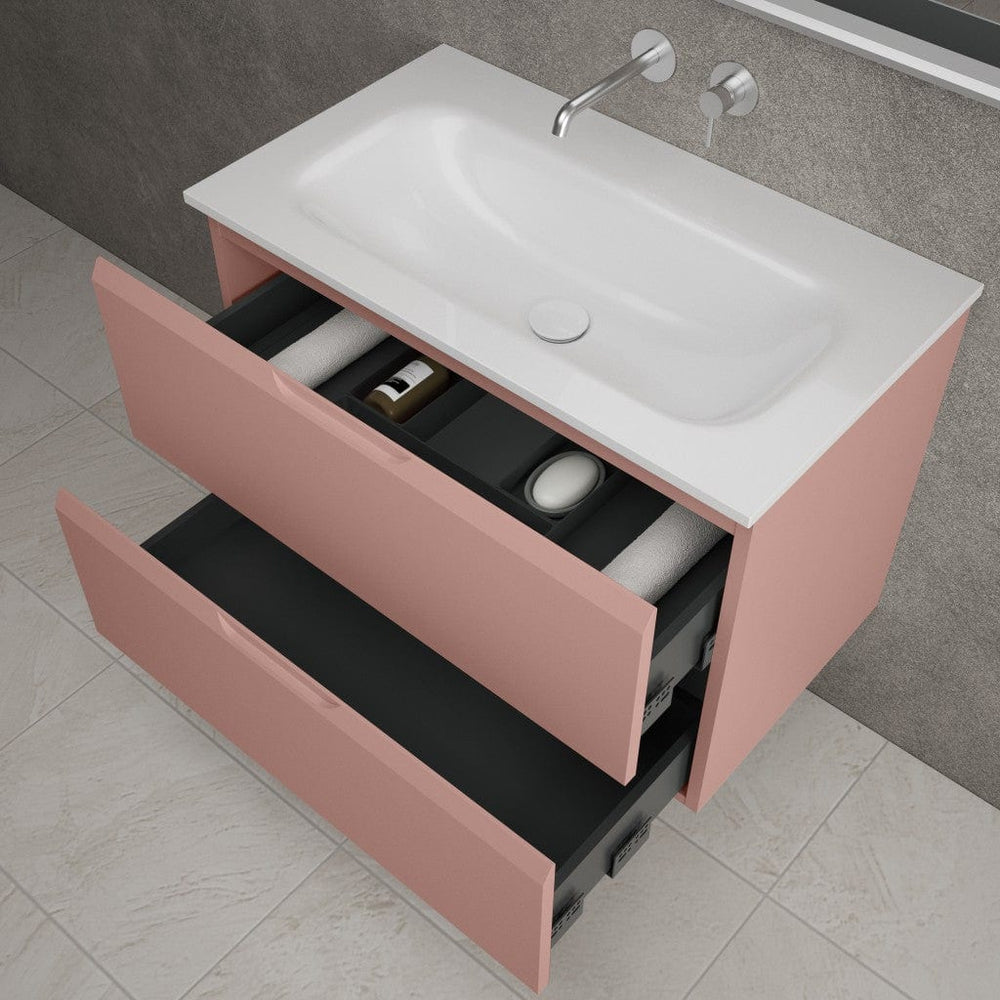 Tasca Two Drawer Vanity Unit  With Beyondstone Basin - Matt Pink 800mm
