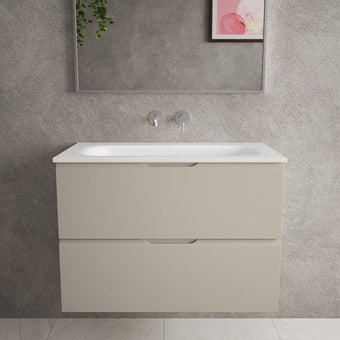 Tasca Two Drawer Vanity Unit  With Beyondstone Basin - Matt Stone 800mm