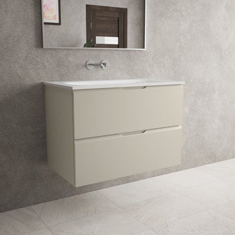Tasca Two Drawer Vanity Unit  With Beyondstone Basin - Matt Stone 800mm