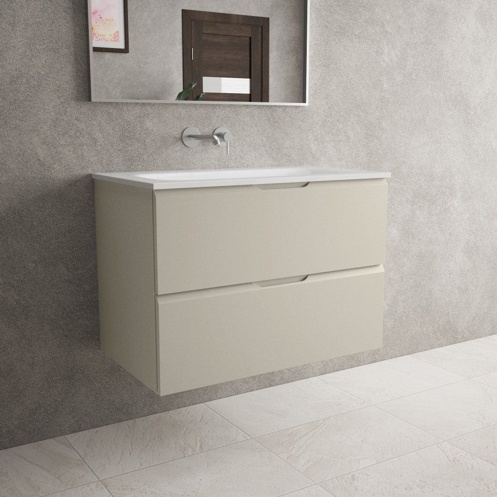Tasca Two Drawer Vanity Unit  With Beyondstone Basin - Matt Stone 800mm