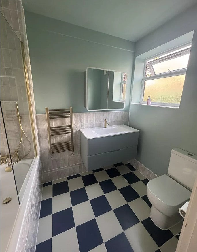 Tasca Two Drawer Vanity Unit With Beyondstone Basin - Matt Fjord 1000mm