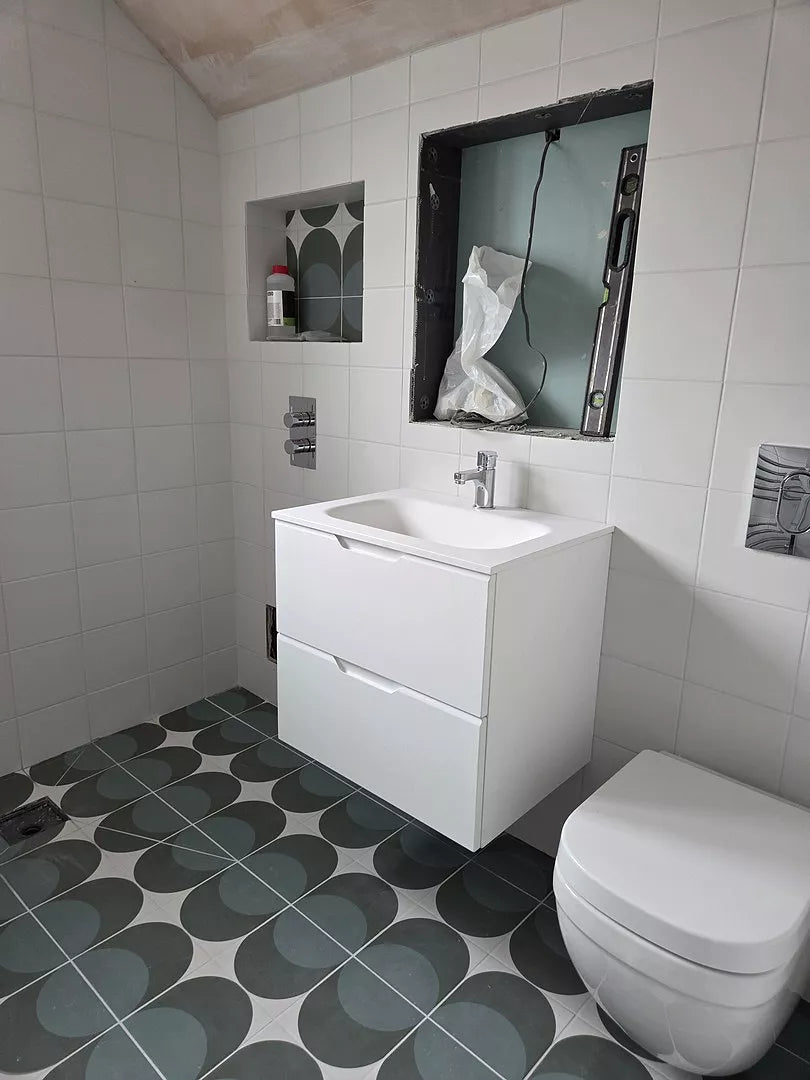 Tasca Two Drawer Vanity Unit With Beyondstone Basin - Matt White 600mm