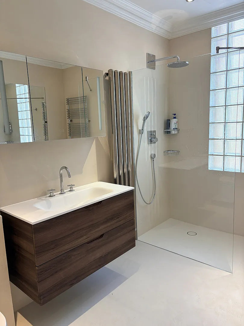 Tasca Two Drawer Vanity Unit  With Beyondstone Basin - Walnut 1000mm