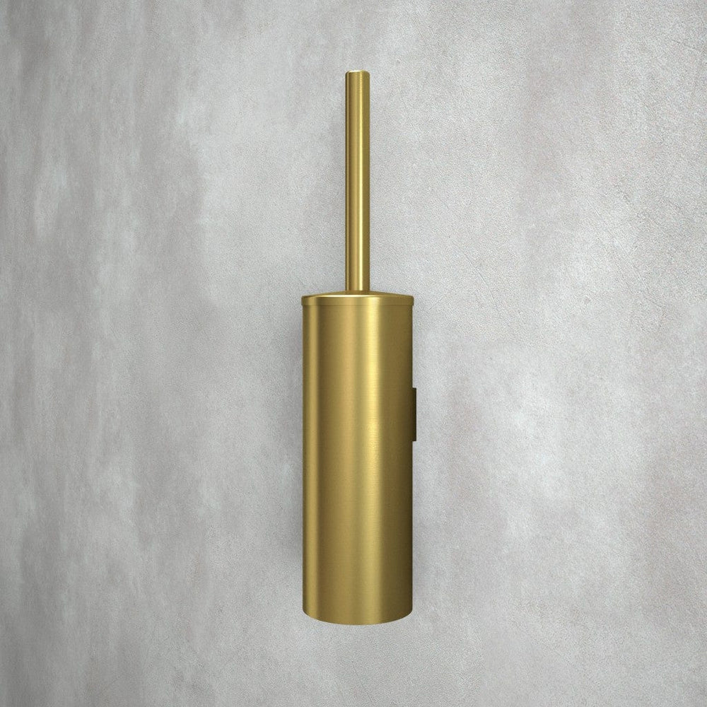 Wall-Mounted Toilet Brush - Brushed Brass