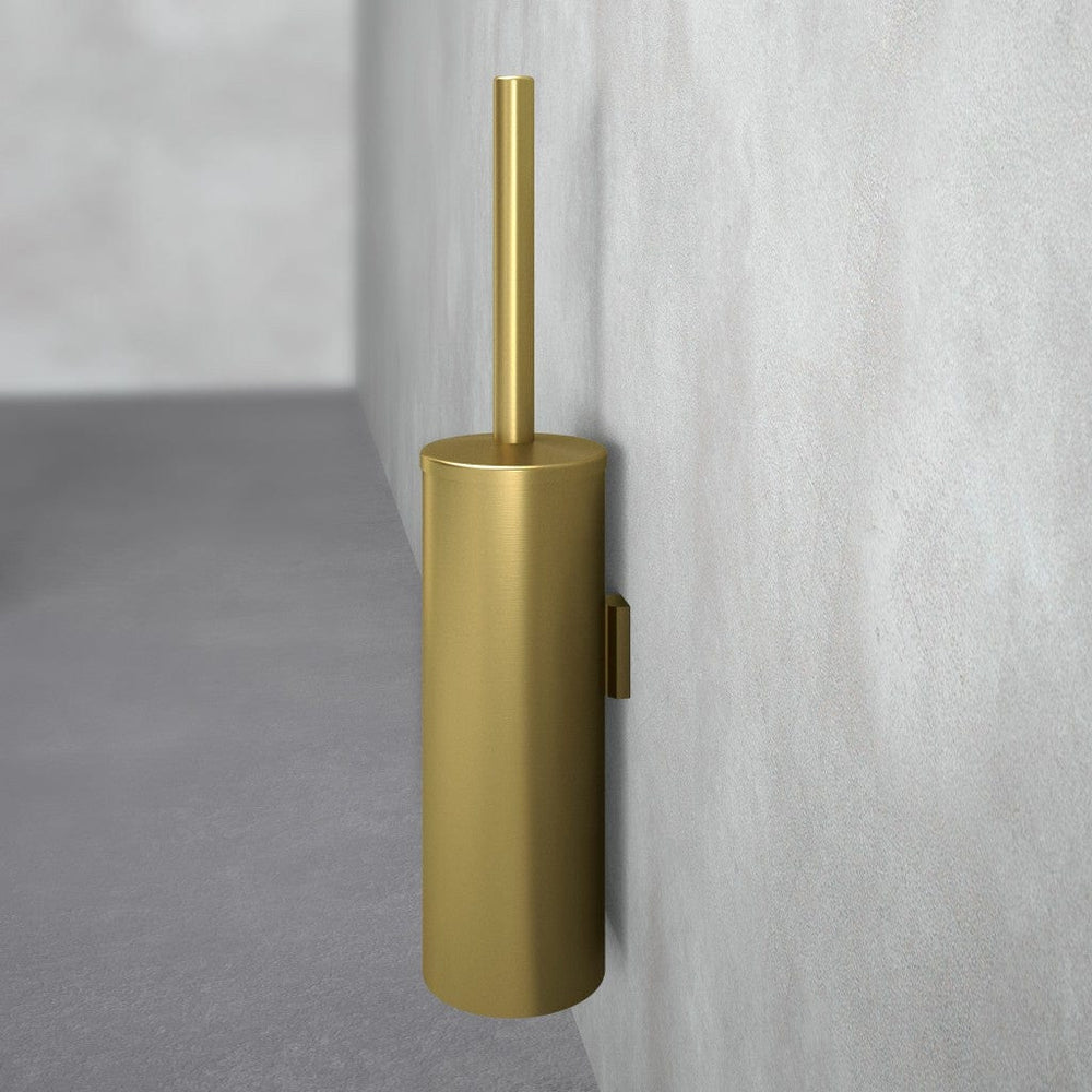 Wall-Mounted Toilet Brush - Brushed Brass