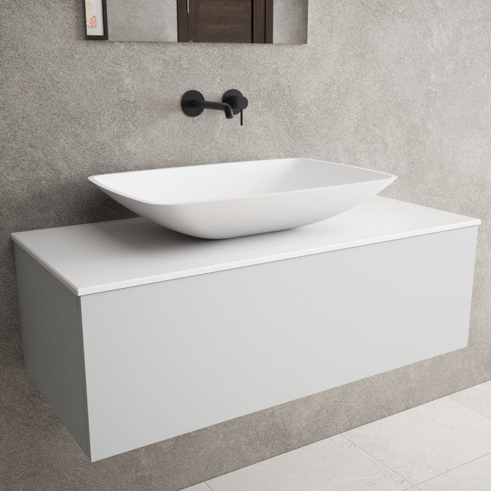 Tivoli Solid Surface Countertop Rectangular Basin 630mm