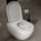 Tondi Wall Hung Rimless Toilet & Soft Close Seat - 55cm Gloss White
