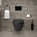 Tondi Wall Hung Rimless Toilet & Soft Close Seat - 55cm Matt Black