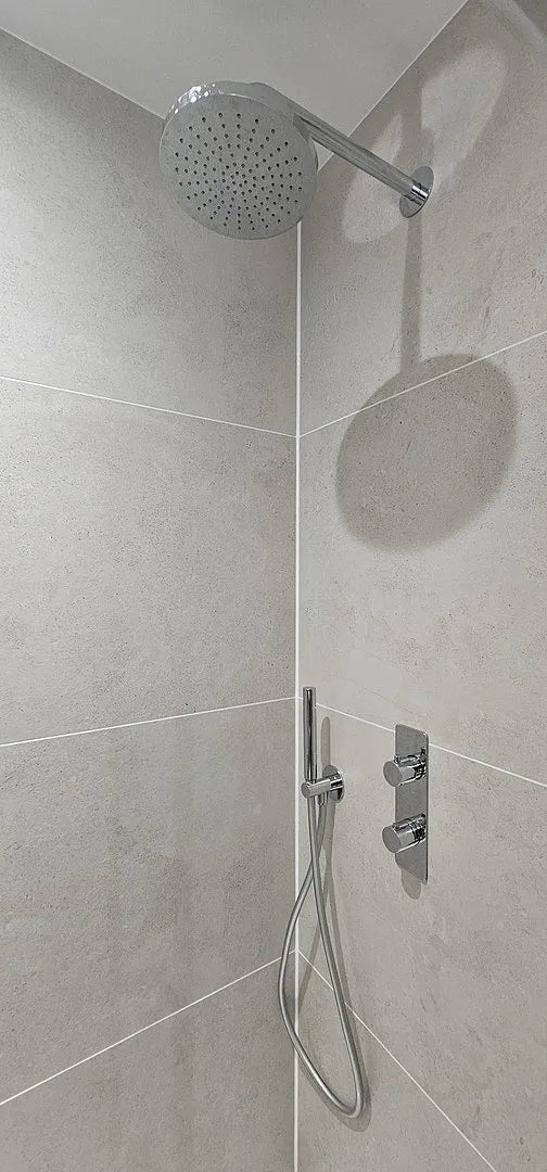 Two Way Thermostatic Shower Set With Handheld Shower And Wall Mounted Shower Head - Chrome