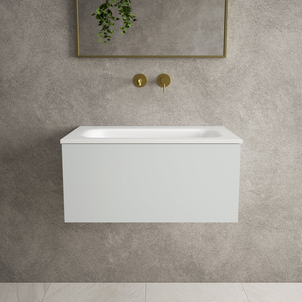 Raffinata One Drawer Vanity Unit  With Beyondstone Basin - Matt Dove 700mm
