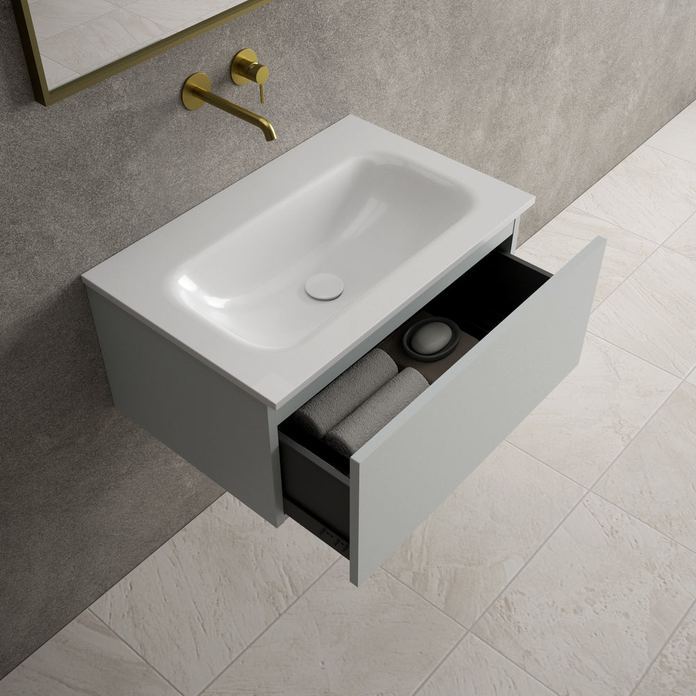 Raffinata One Drawer Vanity Unit  With Beyondstone Basin - Matt Dove 700mm