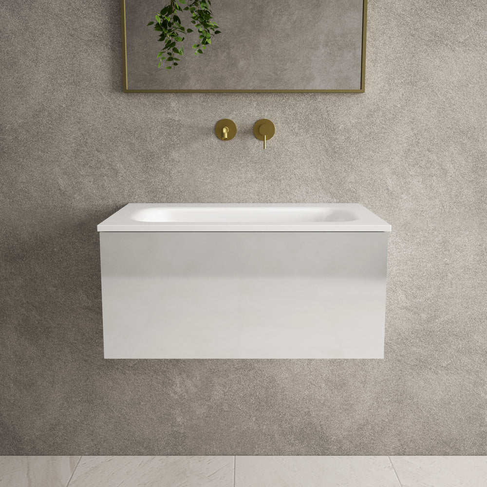 Raffinata One Drawer Vanity Unit  With Beyondstone Basin - Gloss Dust 700mm