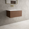 Raffinata One Drawer Vanity Unit  With Beyondstone Basin - Walnut 700mm image