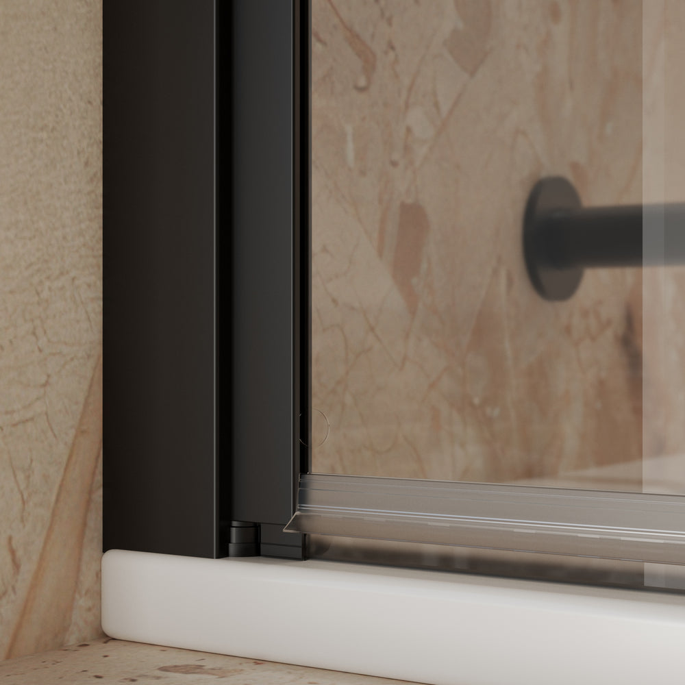 Roman Haven8 Inward Folding Bath Screen - 910mm - Matt Black