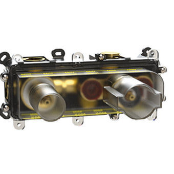 Tech Landscape 2 way Thermostatic Trimset and Versobox 2 Outlet - Chrome