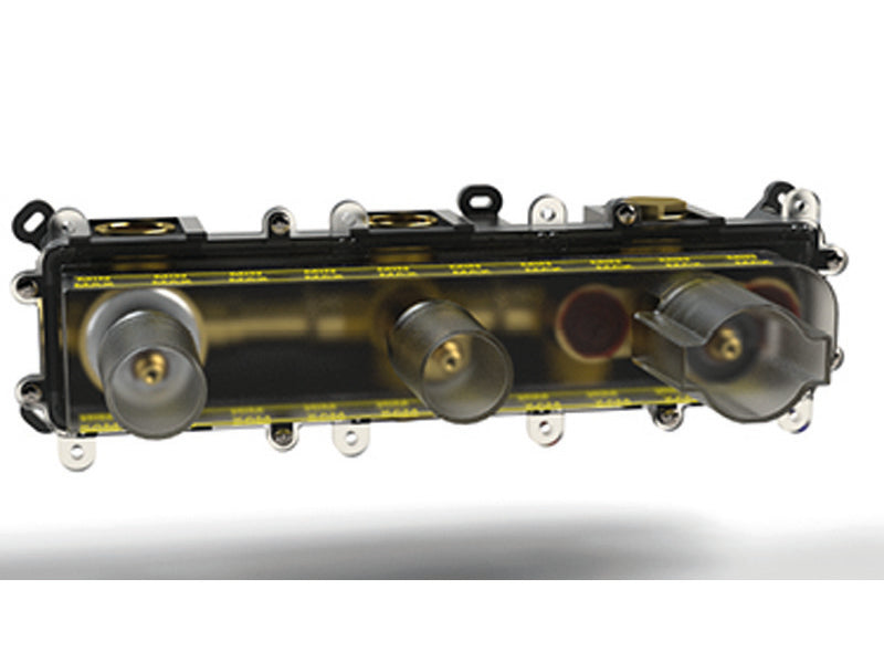 Tech Universal 3 Handle 2 Outlet Shower Valve Trim Set  - Matt Black