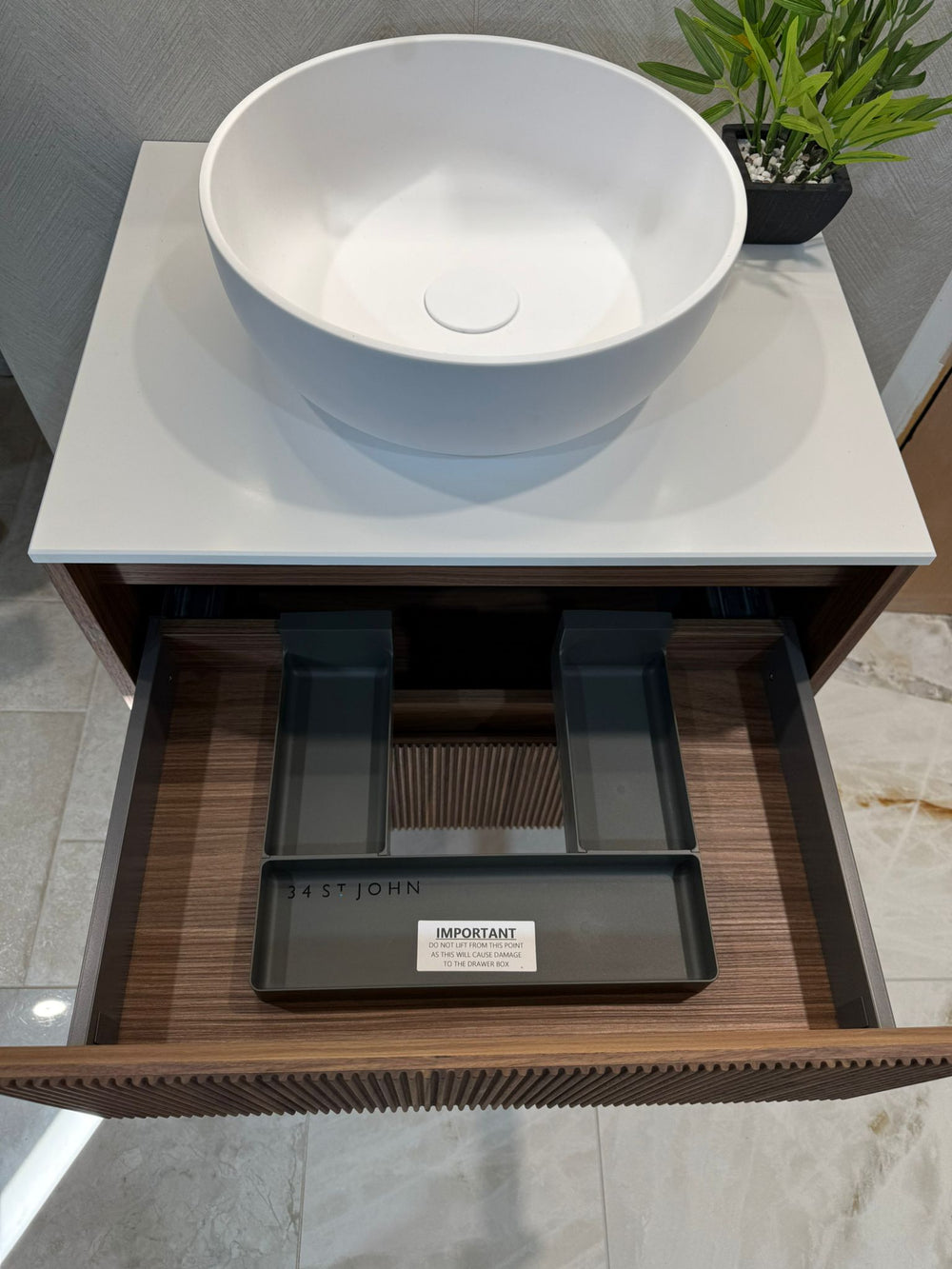 Vergato Solid Surface Countertop Round Basin 370mm