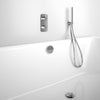 Wall Mounted Bath Mixer Tap Complete with Overflow Filler & Shower Kit - Chrome
