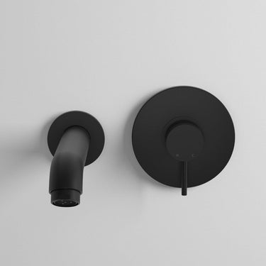 Matt Black Wall Mounted Bath Tap & Spout