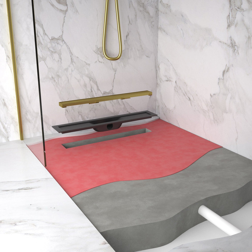 Complete Screed Floor Wet Room Solution with 60cm Linear Drain - Brushed Brass