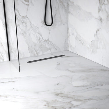 Complete Screed Floor Wet Room Solution with 60cm Linear Drain - Brushed Gunmetal