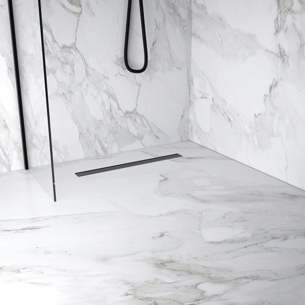 Small Wet Room In A Box For Timber Floors 120cm x 90cm with Drain - Brushed Gunmetal