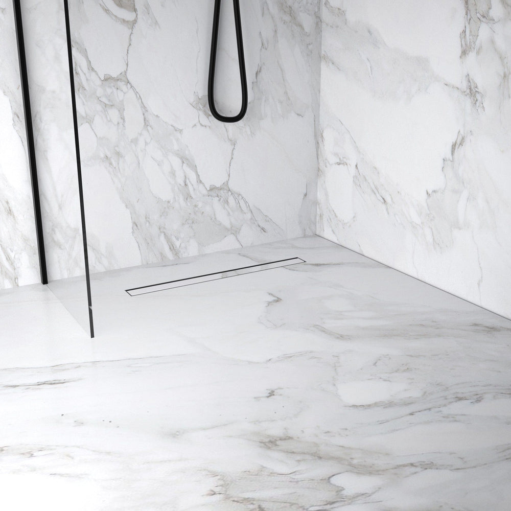 Complete Screed Floor Wet Room Solution with 60cm Linear Drain - Brushed Gunmetal